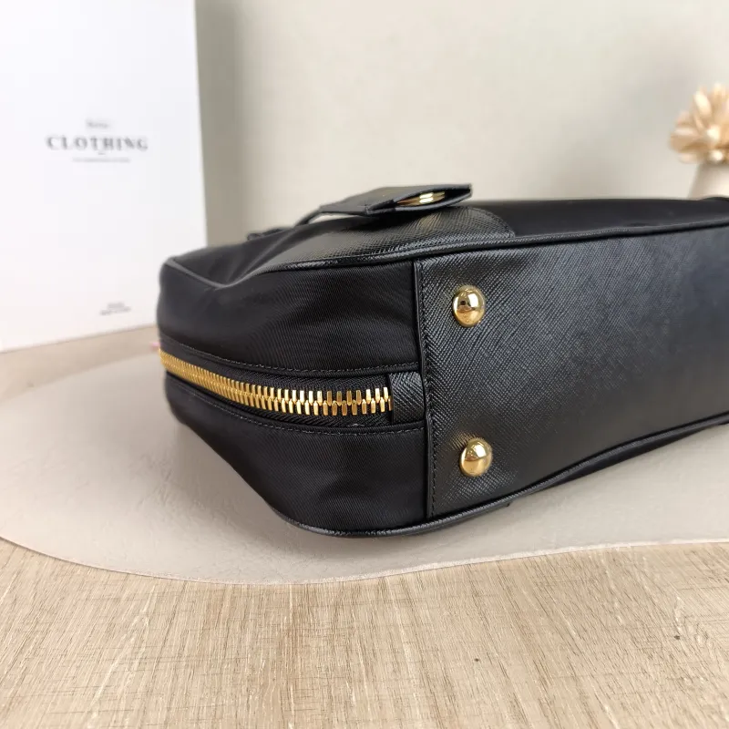 PRADA Top Handle Bag Black Nylon One Size 31 × 9 × 18 cm — detail view 10 of 13