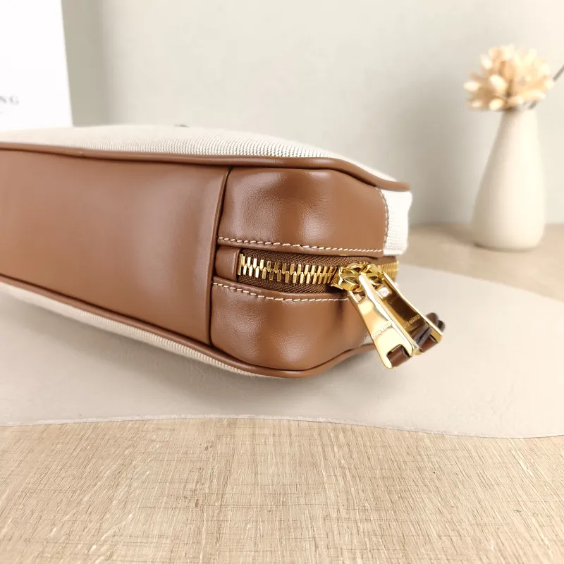 Miumiu Top Handle Bag Beau Brown Canvas · Calfskin 28 × 8 × 11.5 cm — detail view 10 of 13