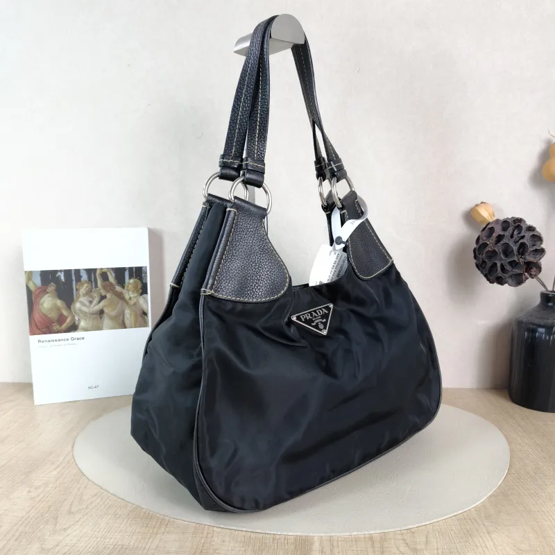 PRADA Top Handle Bag Nylon Black Nylon One Size 32 × 16 × 29 cm — cover view 5 of 5