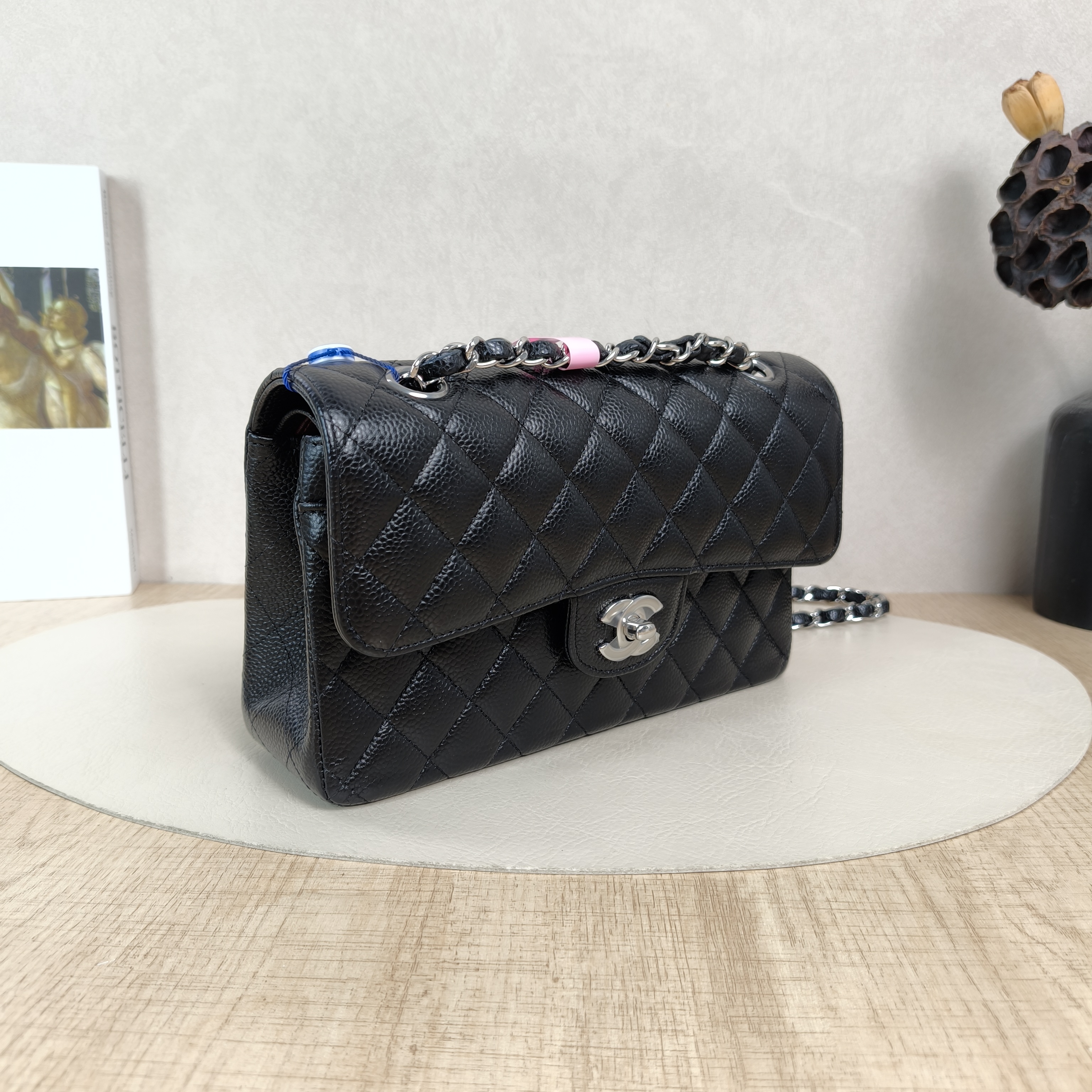 Chanel Crossbody Bag Classic Flap CF Black Grained Calfskin Small23 × 6 × 14.5 cm — cover view 5 of 5