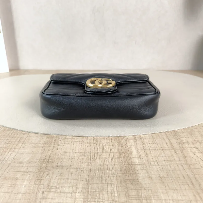 GUCCI Crossbody Bag GG Marmont Mini Marmont Mini Black Calfskin Mini 16.5 × 4.5 × 9.5 cm — cover view 4 of 5
