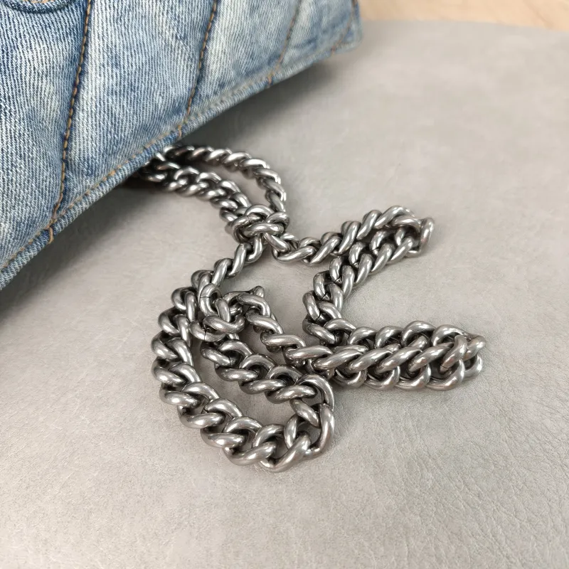 BALENCIAGA Shoulder Bag CRUSH Chain Bag Blue Small 25 × 8 × 15 cm — detail view 5 of 12