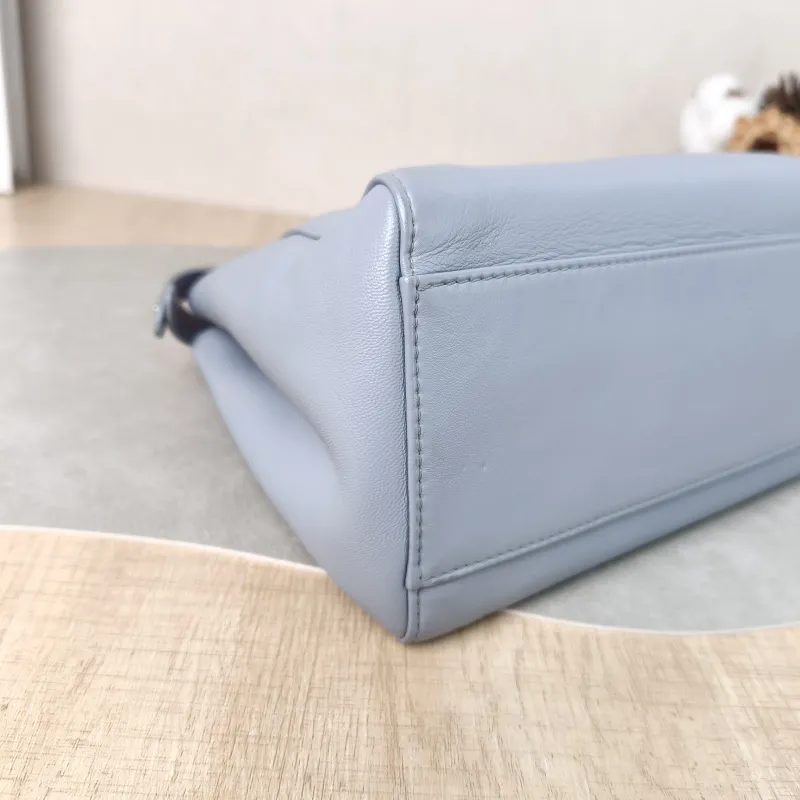 FENDI Crossbody Bag Peekaboo Crossbody Bag Blue Calfskin One Size 23 × 11 × 18 cm — detail view 6 of 12