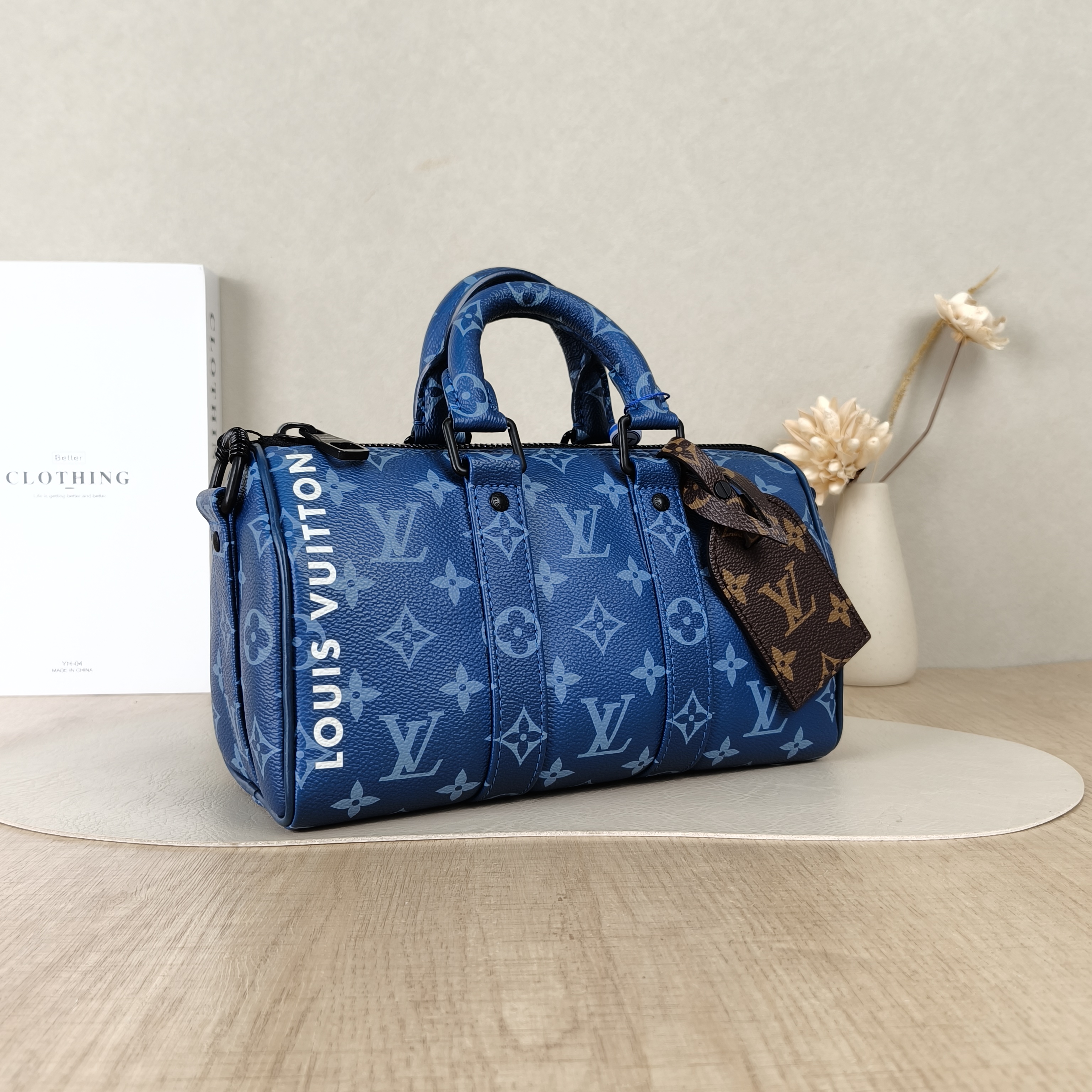 Louis Vuitton Crossbody Bag Keepall 25Blue PVC Medium25 × 11 × 15 cm — cover view 3 of 5