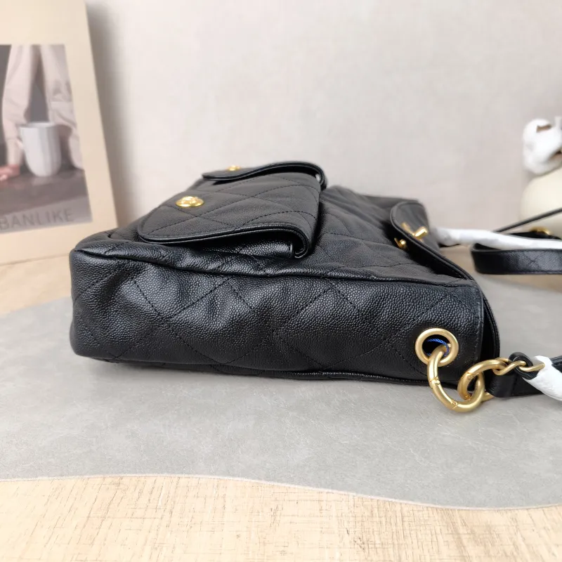 Chanel Shoulder Bag Supple Twins Hobo Black Grained Calfskin Large 30 × 5 × 21.5 cm — detail view 5 of 15