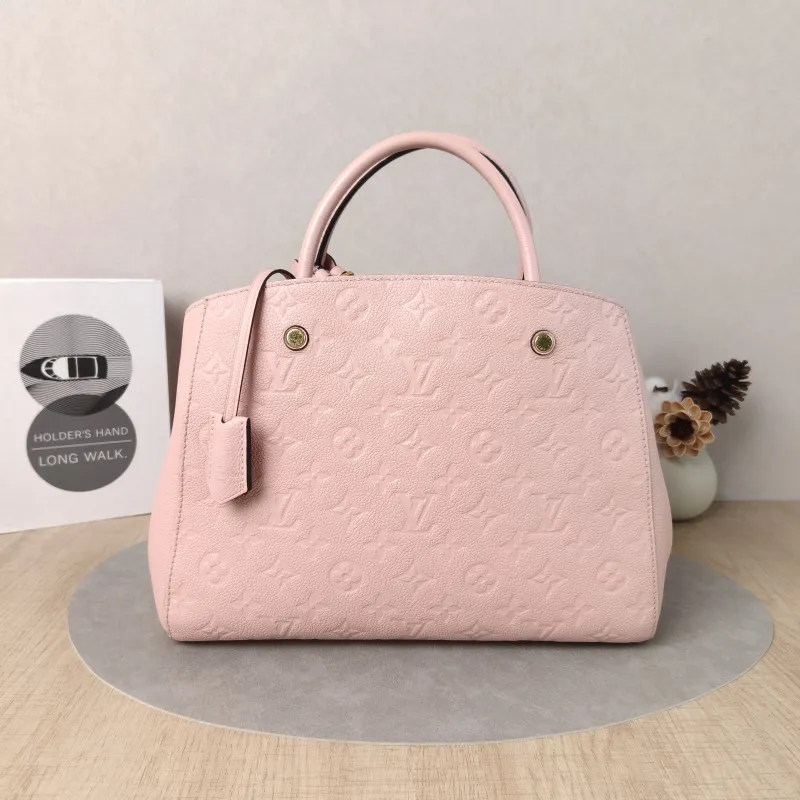 Louis Vuitton Top Handle Bag Montaigne Pink Calfskin BB29 × 13 × 20 cm