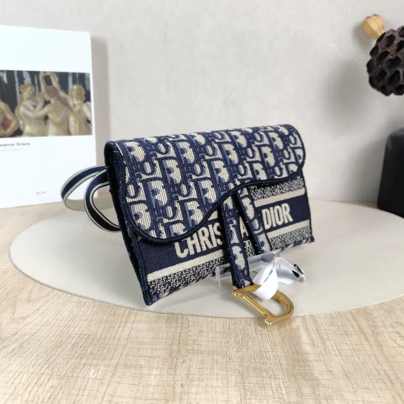 DIOR Belt Bag Saddle Belt Bag Blue Canvas One Size 21 × 3 × 13 cm — cover view 4 of 5