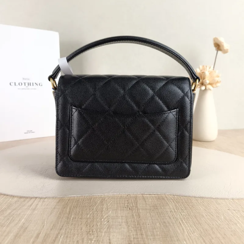 Chanel Crossbody Bag Black with Gold-Tone Hardware Grained Calfskin Small 19 × 6 × 15 cm — cover view 2 of 5