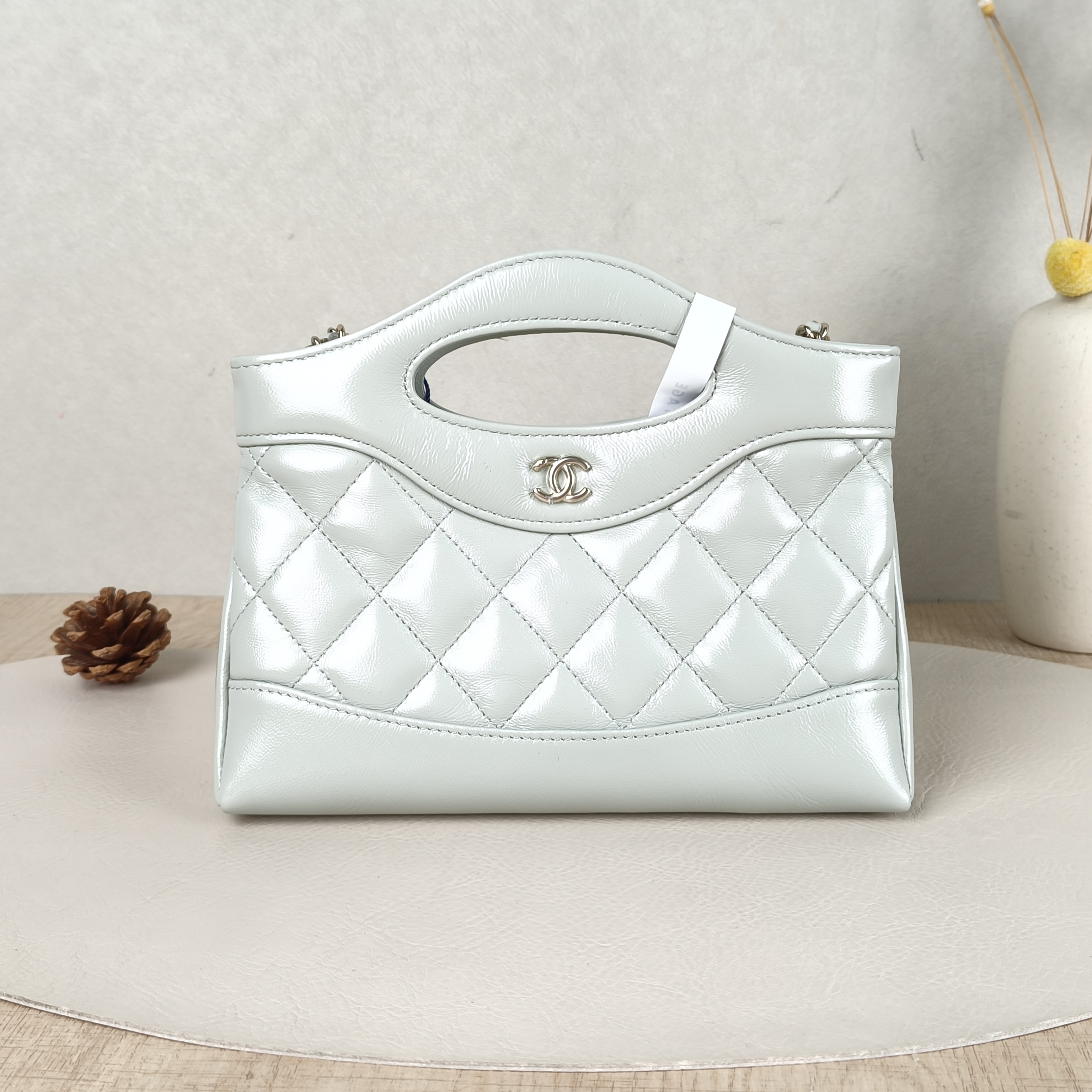 Chanel Crossbody Bag31Bag Grey Waxed Leathernano19 × 5 × 12 cm