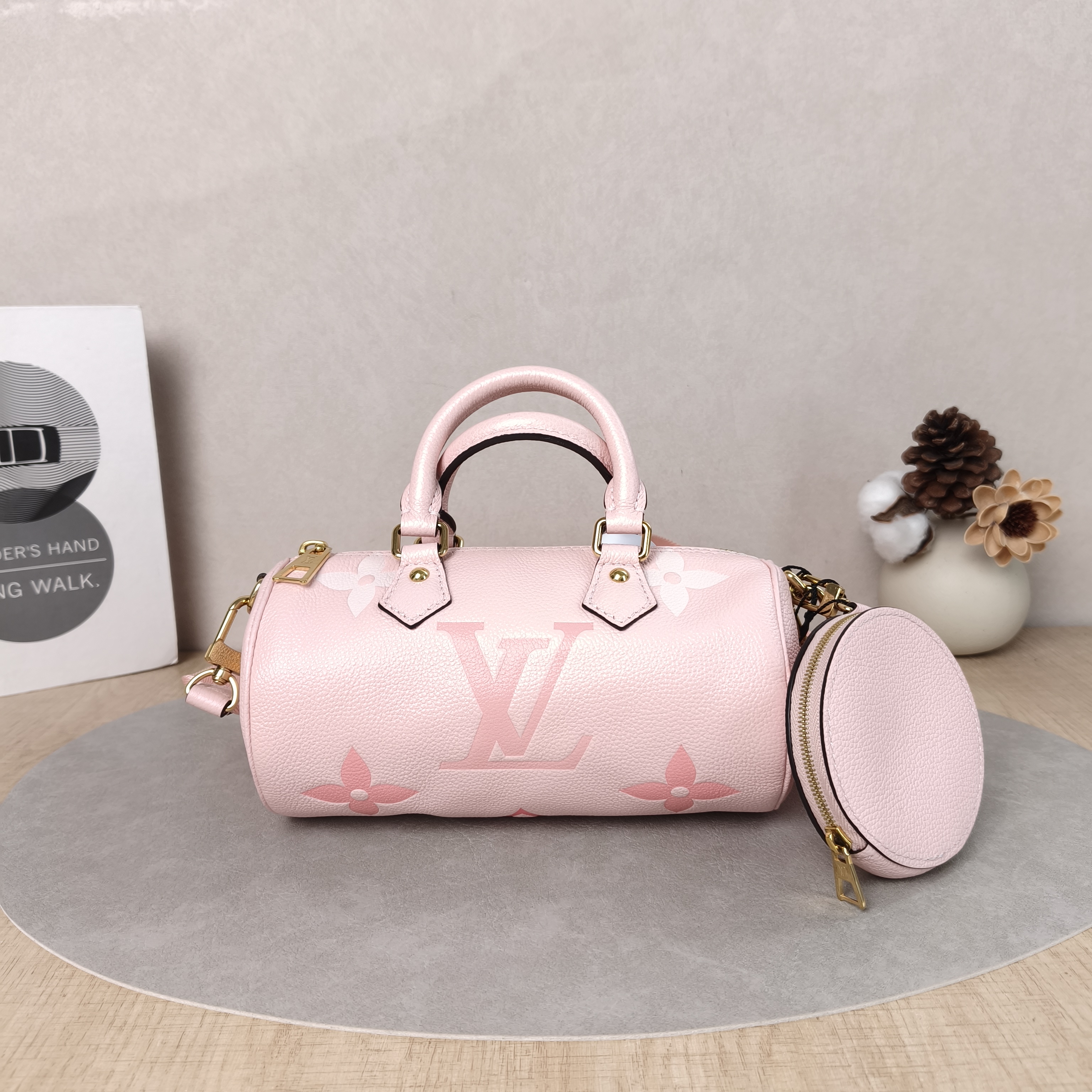 Louis Vuitton Crossbody Bag Papillon Pink Empreinte Embossed Calfskin BB20 × 10 × 10 cm