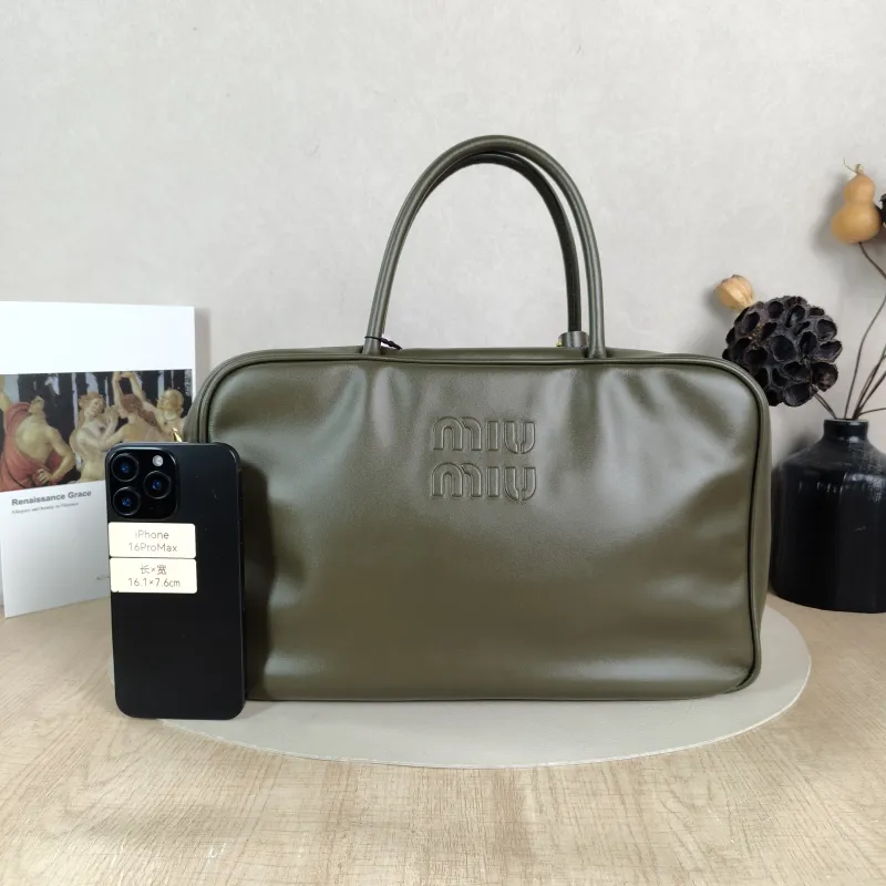 Miumiu Top Handle Bag Beau CC alfskin 34 × 10 × 23 cm — cover view 4 of 5