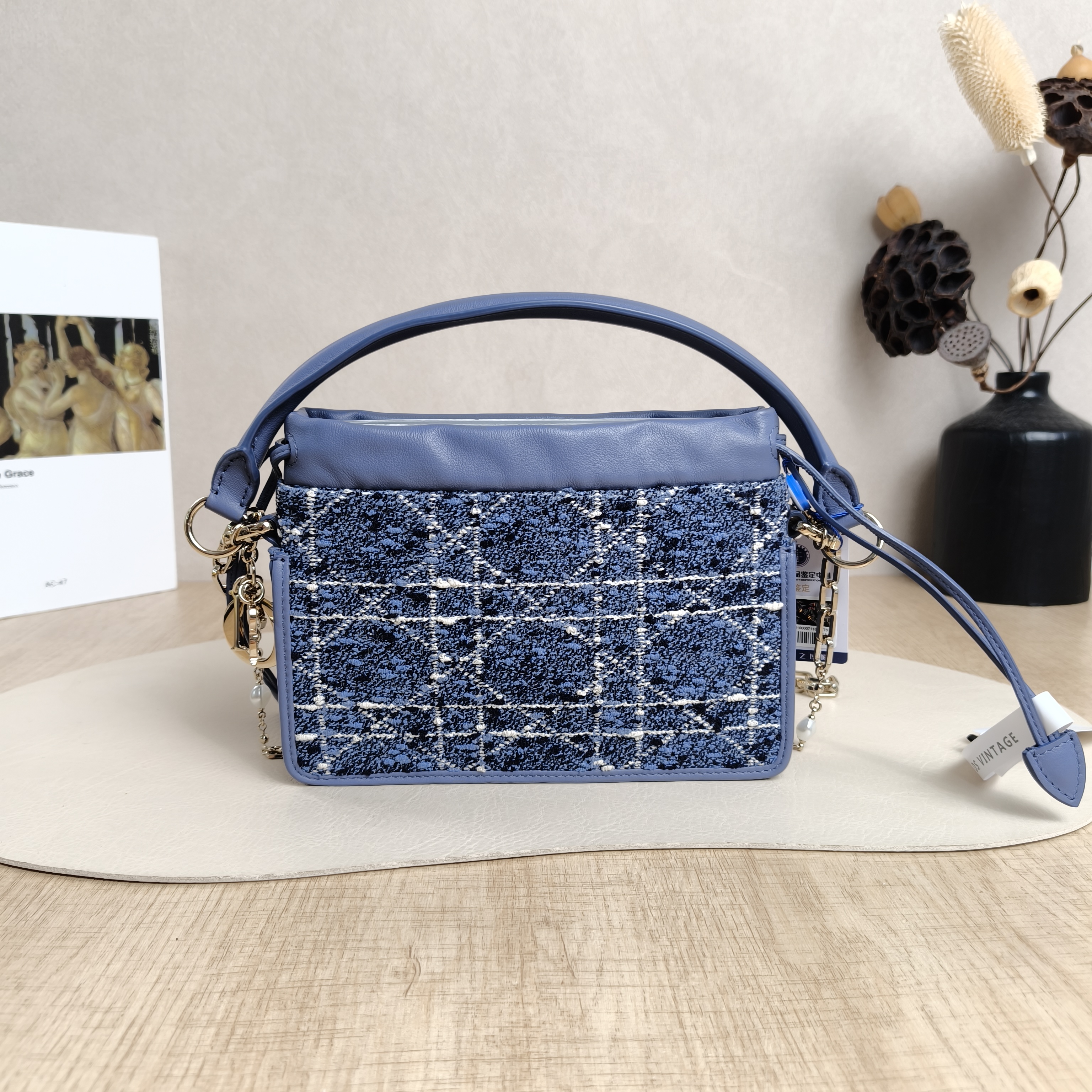 DIOR Shoulder Bag Shoulder Bag Blue Calfskin19 × 4 × 14 cm — cover view 4 of 5