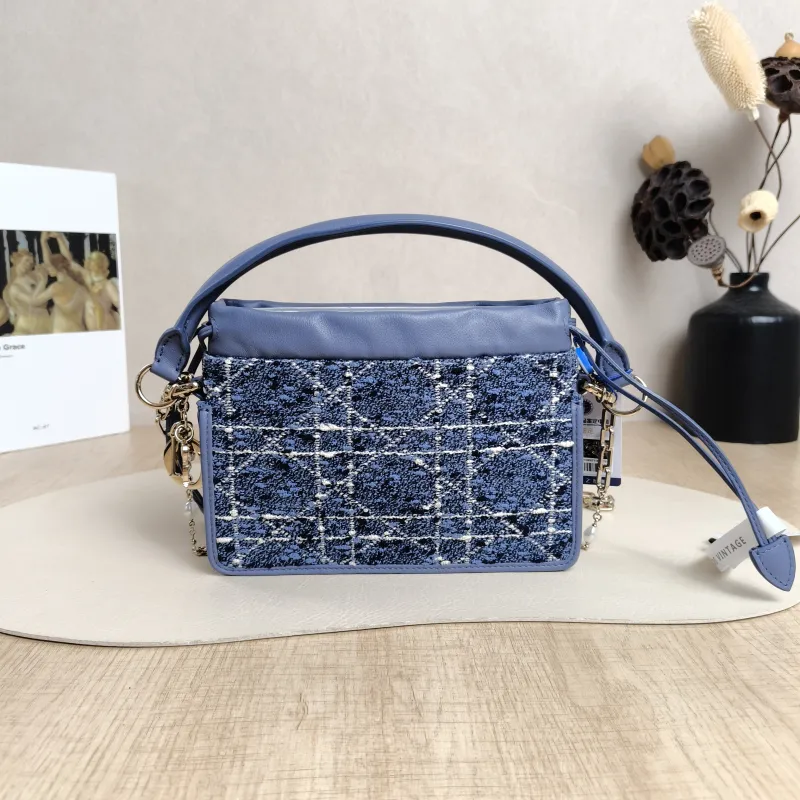 DIOR Shoulder Bag Shoulder Bag Blue Calfskin19 × 4 × 14 cm — cover view 4 of 5