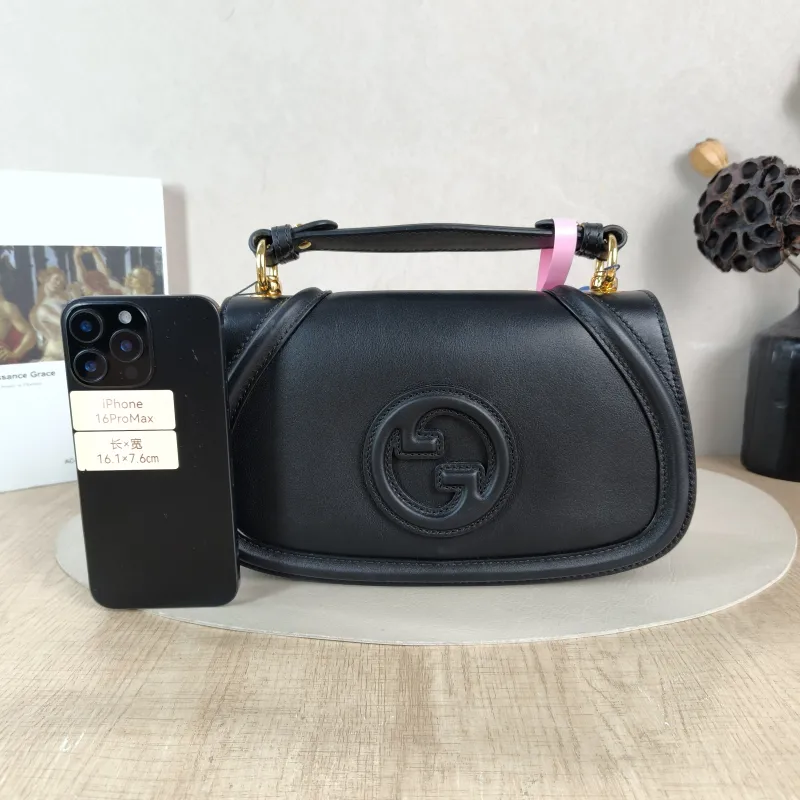 GUCCI Crossbody Bag blondie Top Handle Crossbody Bag Black Calfskin Small 26.5 × 8.5 × 16.5 cm — cover view 4 of 6
