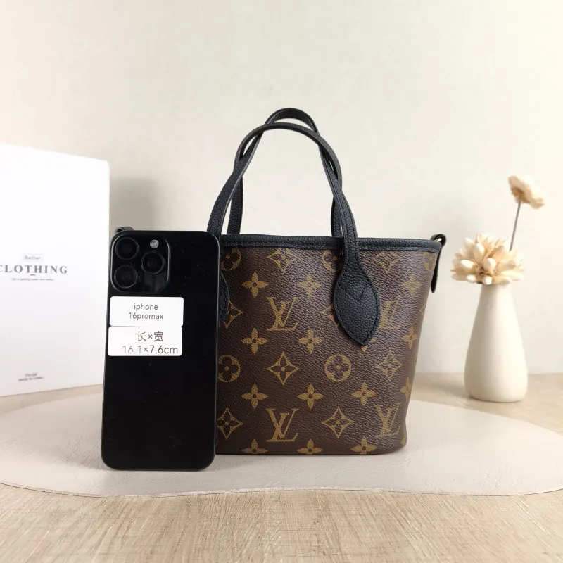 Louis Vuitton Crossbody Bag NEVERFULL INSIDE OUT BB Black PVC · Calfskin BB 26.5 × 11 × 16.5 cm — cover view 2 of 6