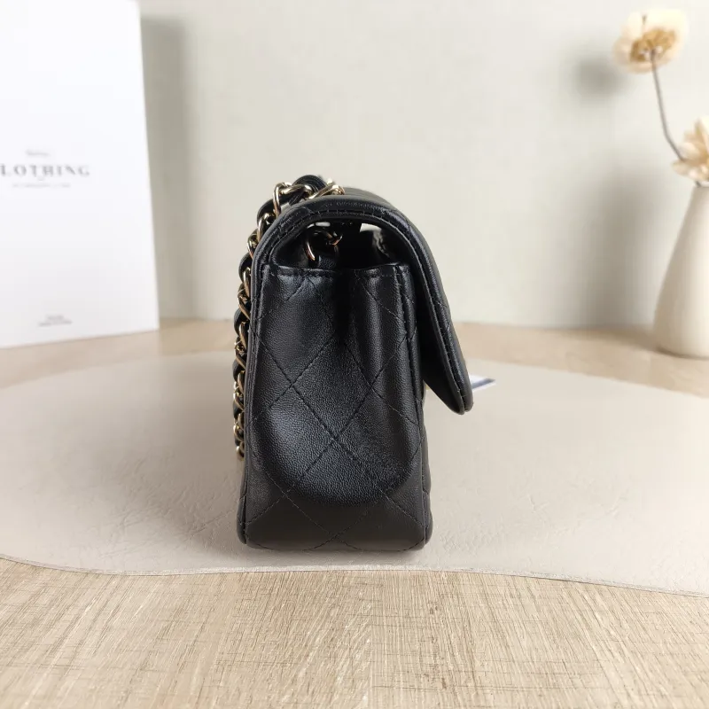 Chanel Crossbody Bag Classic Flap Large Mini CF Mini Black SL ambskin mini 20 × 6 × 12 cm — detail view 8 of 14
