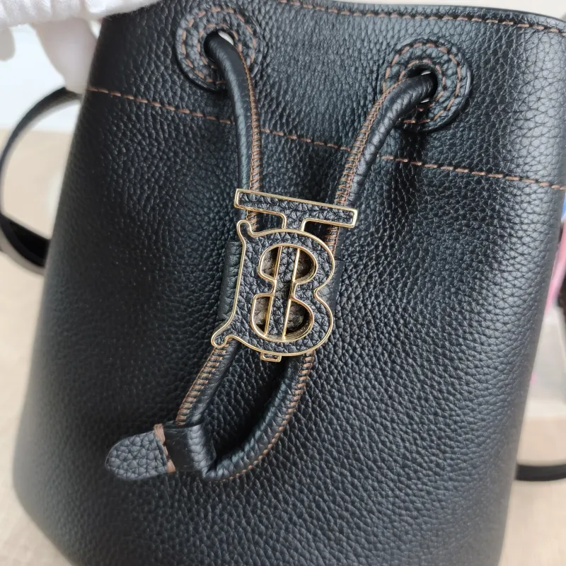 BURBERRY Crossbody Bag Bucket Bag Black Calfskin One Size 17 × 11 × 17 cm — detail view 2 of 10
