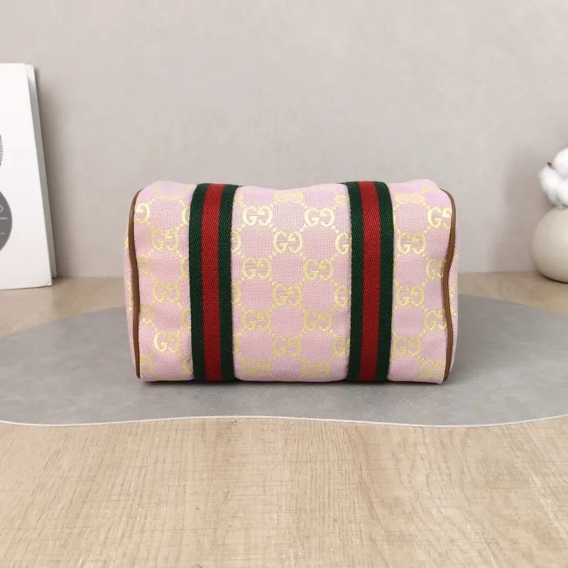GUCCI Top Handle Bag Ophidia Pink Canvas One Size 20 × 12 × 13 cm — cover view 5 of 5
