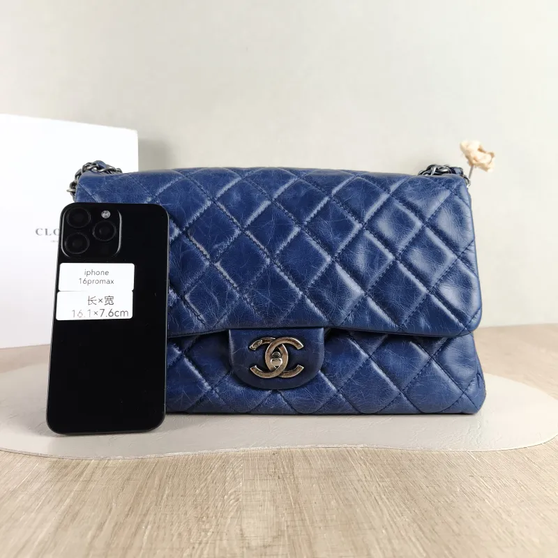 Chanel Crossbody Bag cf Collection Crossbody Bag Navy Calfskin Large 30 × 11 × 20 cm 20 — cover view 4 of 5