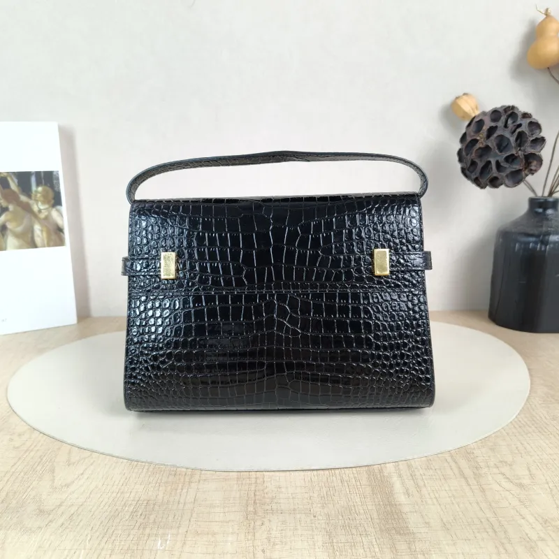 SAINT LAURENT Shoulder Bag MANHATTAN Black Calfskin Small 24 × 17.5 × 6 cm — cover view 6 of 6