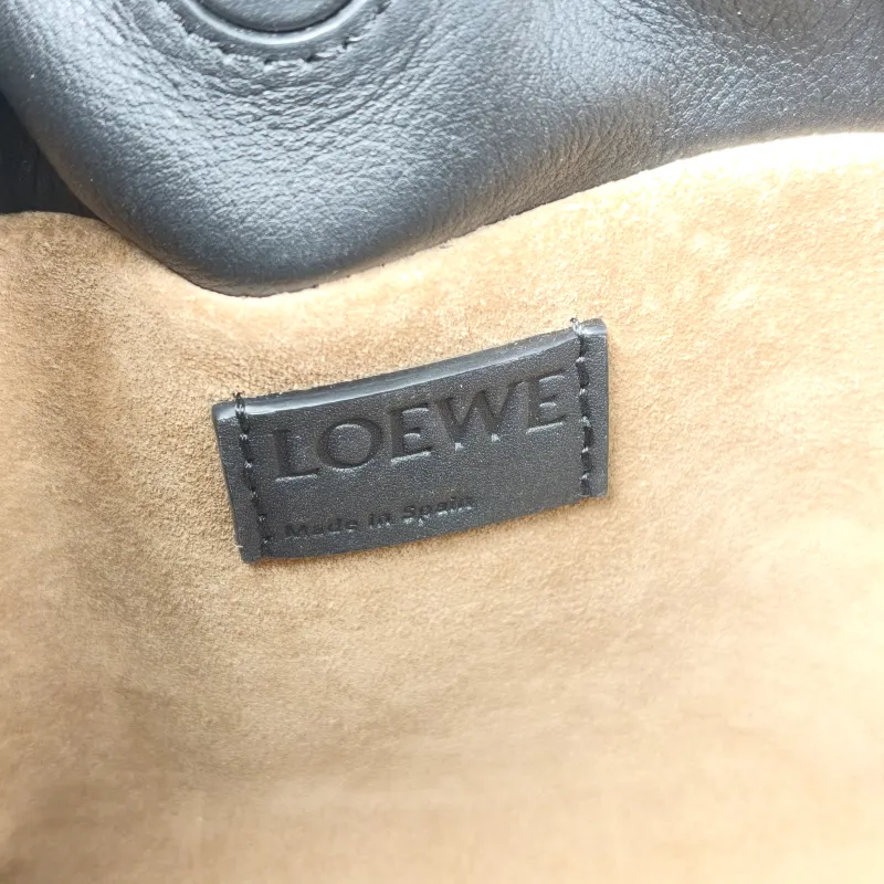 LOEWE Crossbody Bag Flamenco Black Calfskin Mini 24 × 9 × 18 cm — detail view 7 of 10