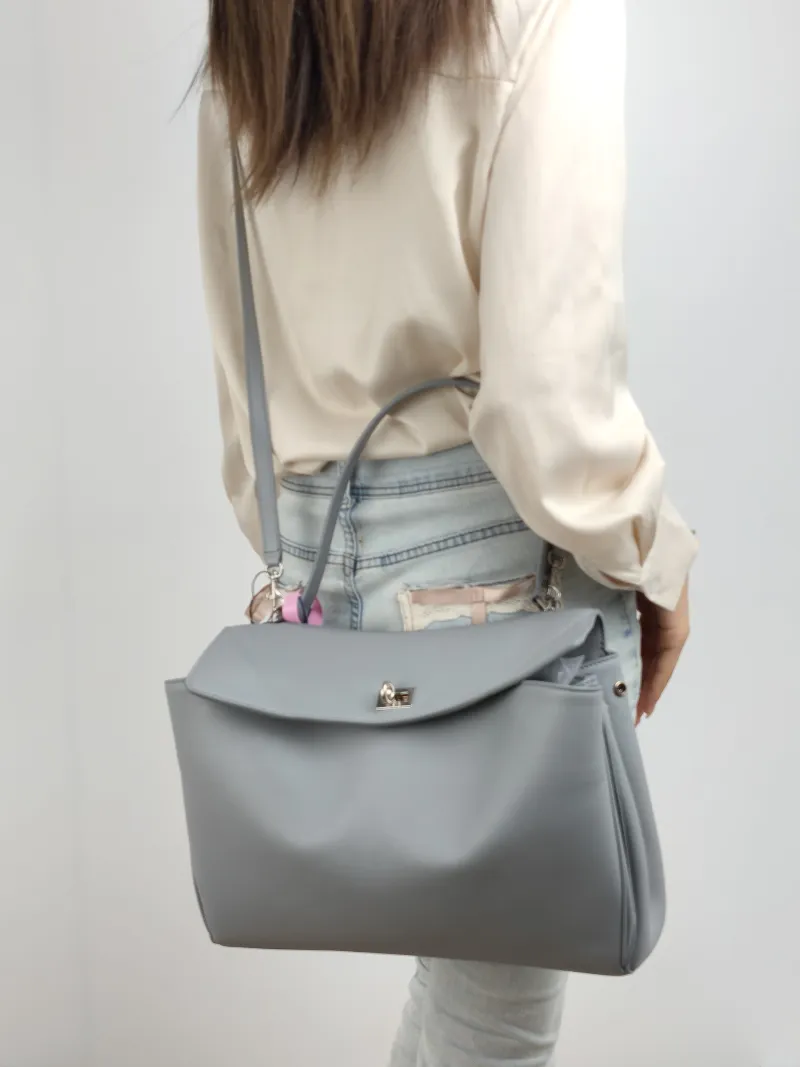 BALENCIAGA Crossbody Bag RODEO Blue Calfskin Medium 35 × 11 × 23.5 cm — on-model view 1 of 2