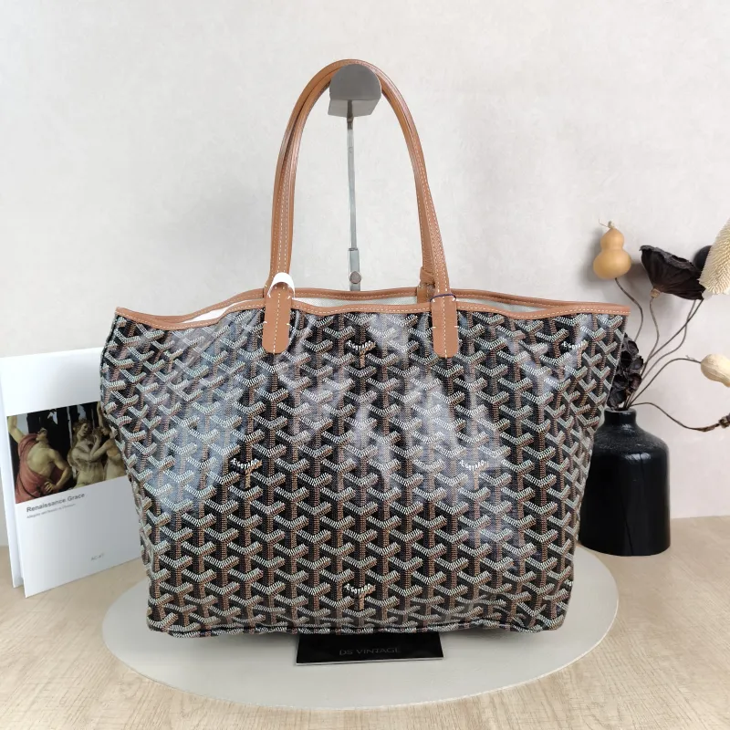 GOYARD Shoulder Bag SAINT LOUIS Shopping Tote Brown ine Canvas Small34 × 15 × 28 cm — cover view 2 of 5