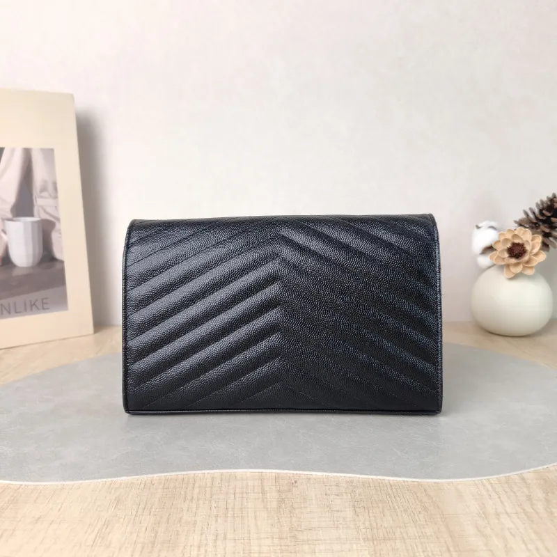 SAINT LAURENT Crossbody Bag CASSANDRE ENVELOPE Black Calfskin One Size 22.5 × 4 × 14 cm — cover view 6 of 6