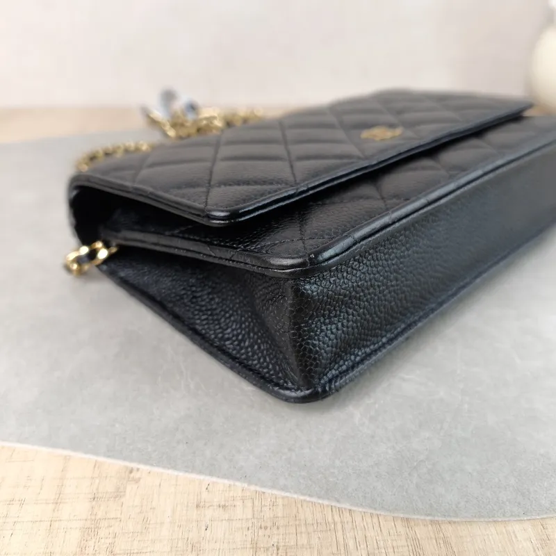 Chanel Crossbody Bag Classic Flap WOC CF WOCWOC Bag Black Grained Calfskin Mini 19.2 × 3.5 × 12.3 cm 25 — detail view 4 of 14