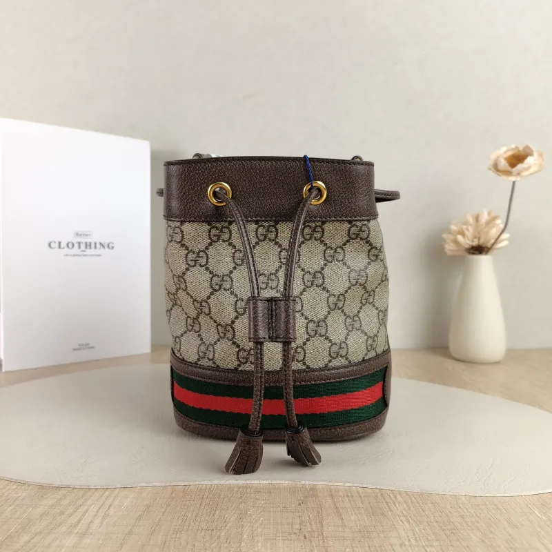 GUCCI Shoulder Bag Ophidia Bucket Bag Monogram PV Cmini15.5 × 9 × 19 cm