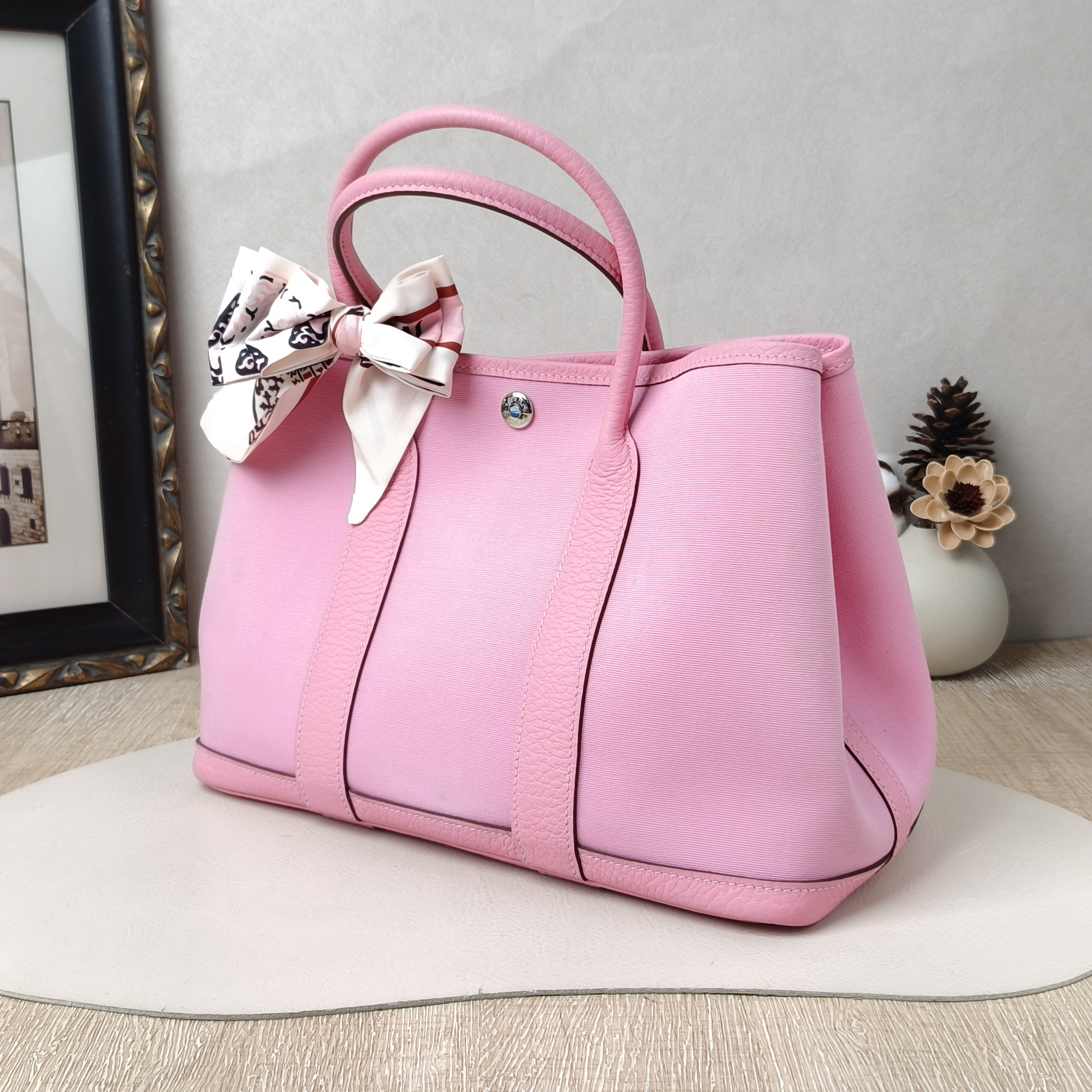 Hermès Garden Party 30Pink Canvas Y · 30 × 13 × 21 cm — cover view 5 of 9