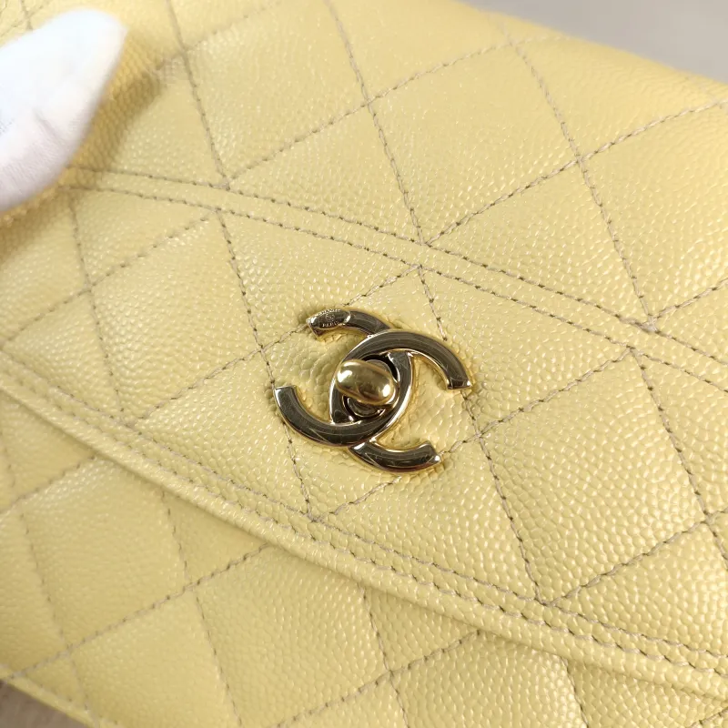 Chanel Backpack Backpack Yellow Grained Calfskin One Size 18 × 4 × 13 cm — detail view 6 of 12