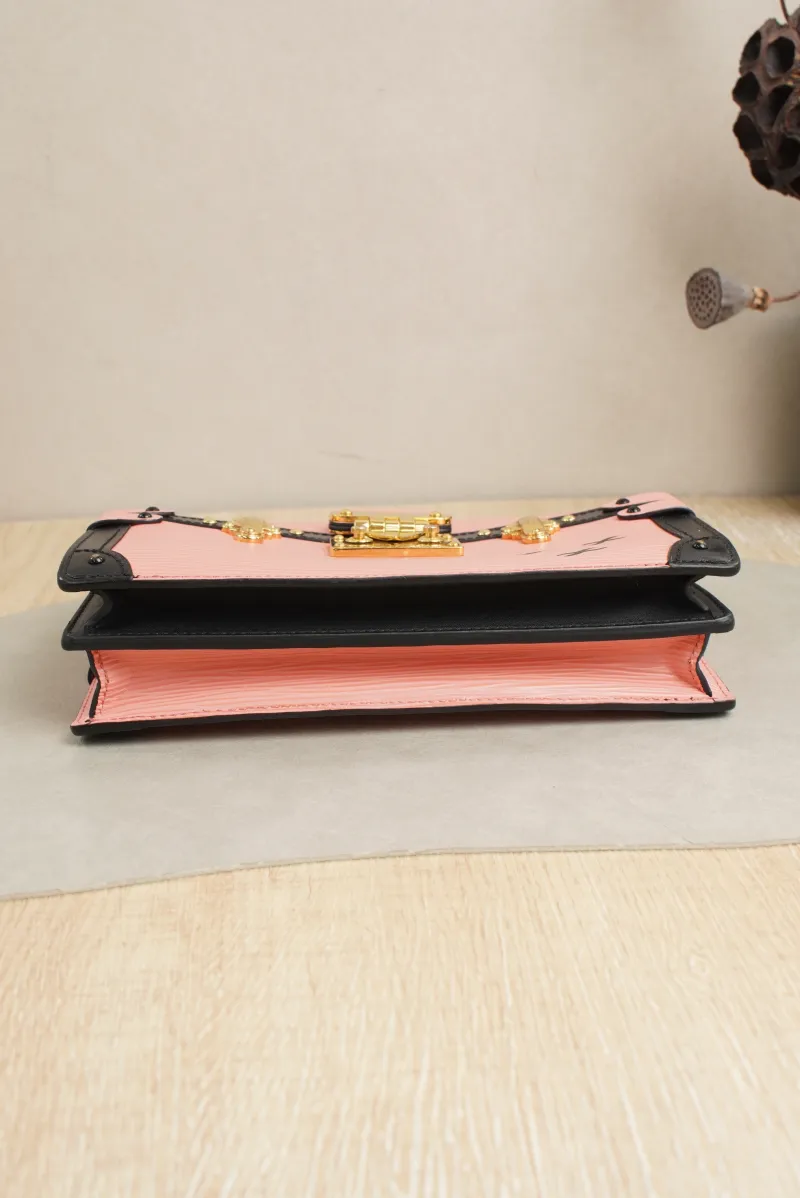 Louis Vuitton Box Pink Embossed Calfskin · Shoulder Strap · 22.5 × 6 × 15 cm — cover view 6 of 7