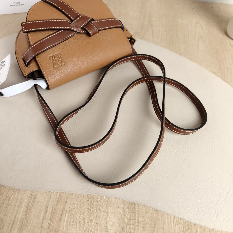 LOEWE Crossbody Bag Gate Caramel Calfskin Mini 15 × 8 × 12.5 cm — detail view 9 of 11