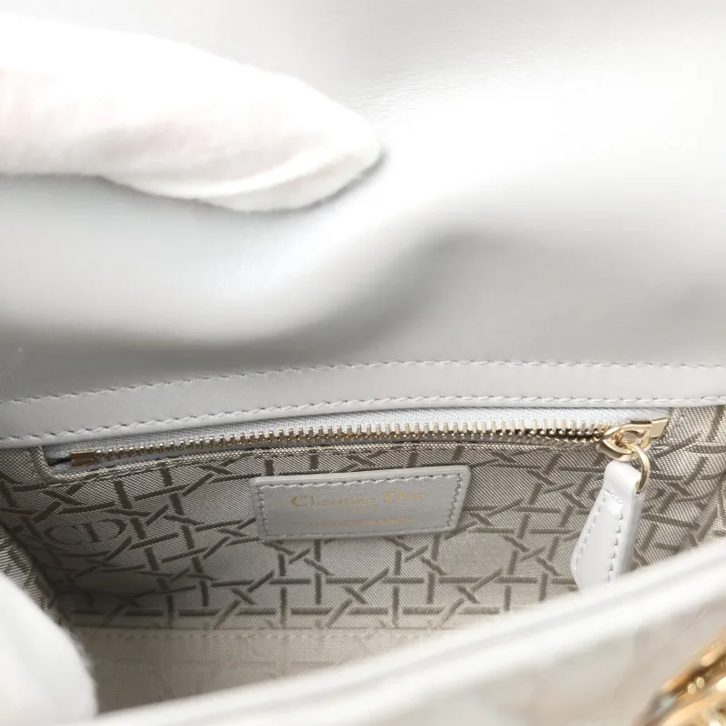 DIOR Crossbody Bag Lady Lady Dior Bag Grey Lambskin Mini 17 × 7 × 15 cm — detail view 6 of 12
