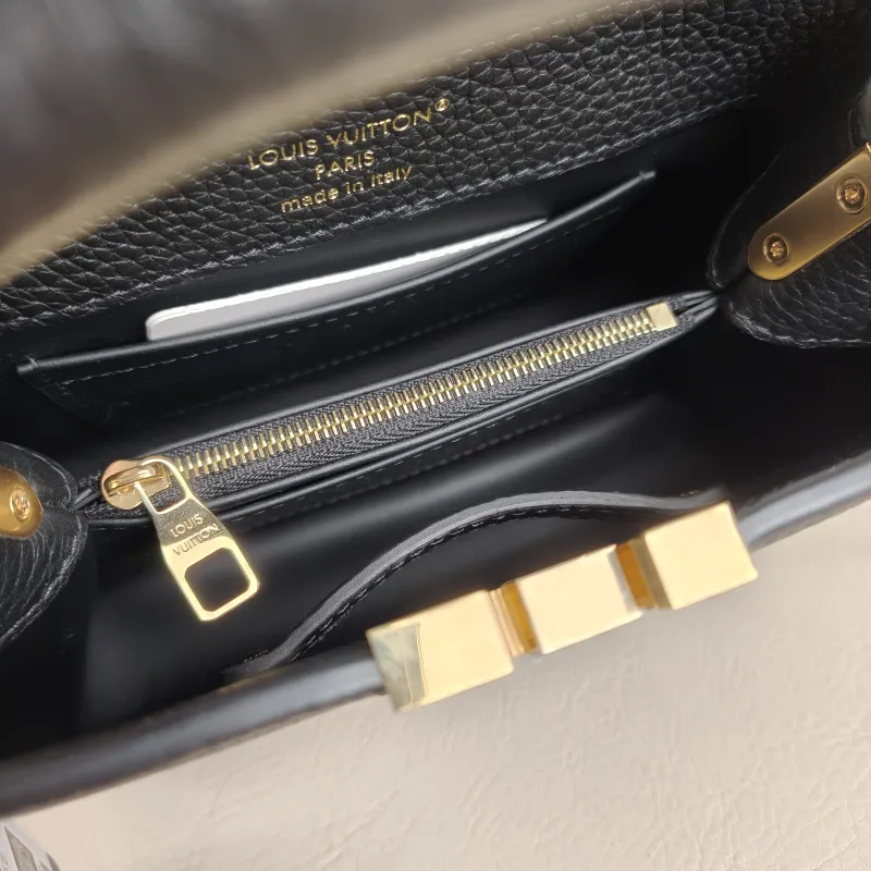 Louis Vuitton Crossbody Bag Capucines Black Calfskin Mini 21 × 8 × 14 cm — detail view 10 of 10