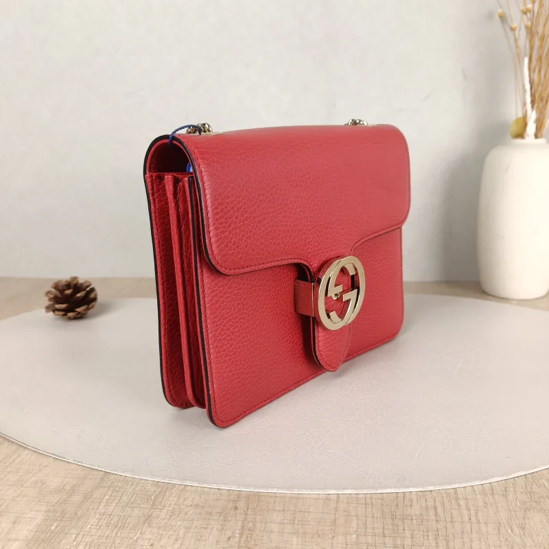 GUCCI Crossbody Bag g Collection Red Calfskin Small 20 × 9 × 16 cm — cover view 4 of 5