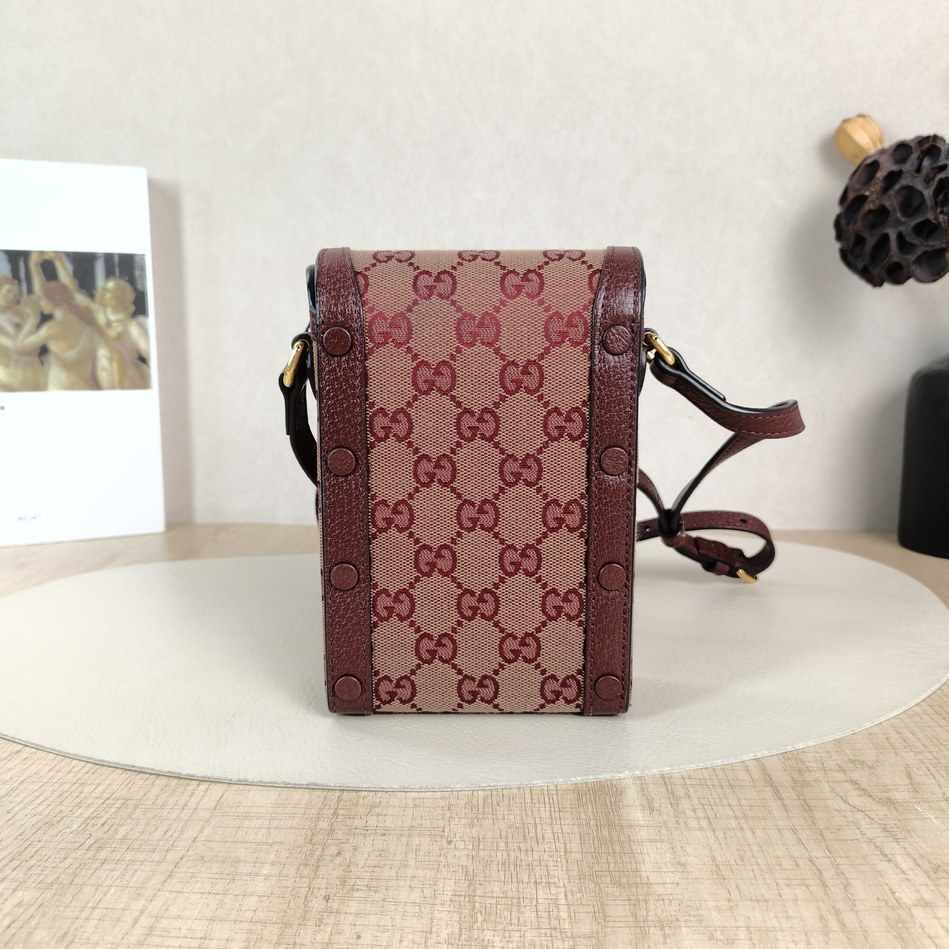 GUCCI Crossbody Bag Horsebit 1955Collection Mini Red Canvasmini11.5 × 4 × 17 cm — cover view 4 of 6
