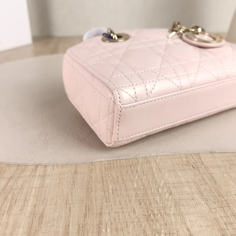 DIOR Crossbody Bag Lady D-Joy Pink Lambskin Mini 16 × 5 × 9 cm — detail view 3 of 11