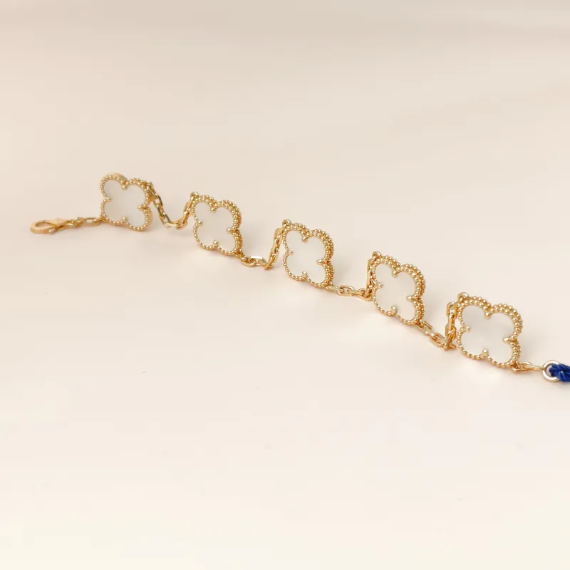 Van Cleef & Arpels Bracelet Alhambra Alhambra Collection Five-Motif Bracelet Pearl · White Mother-of-Pearl 18KY ellow Gold Vintage Small 19cm — cover view 6 of 10