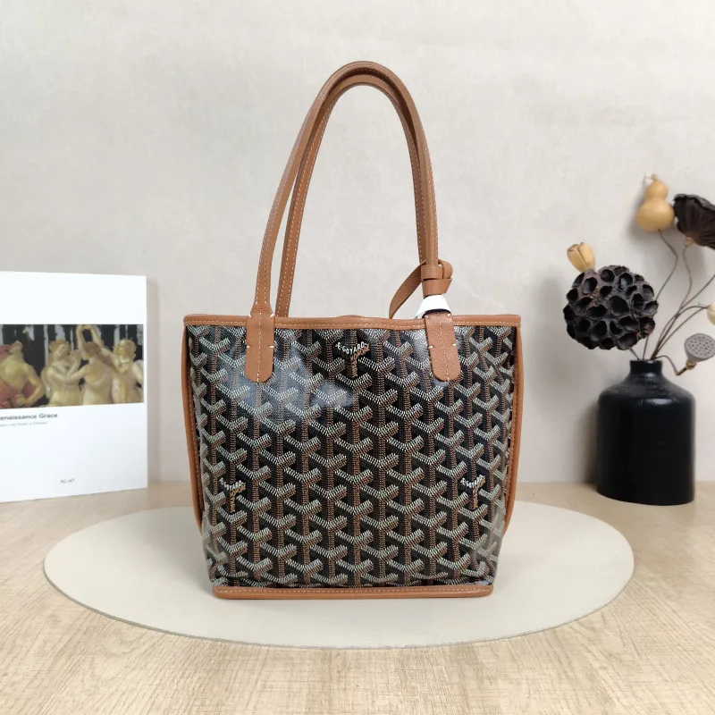 GOYARD Top Handle Bag ANJOU Shopping Tote Brown PV Cmini19.5 × 9 × 19.5 cm