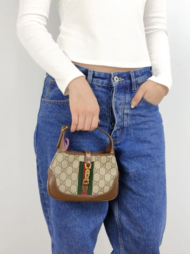 GUCCI Shoulder Bag Jackie 1961Collection Monogram PVC Mini 19 × 3 × 13 cm — on-model view 1 of 2