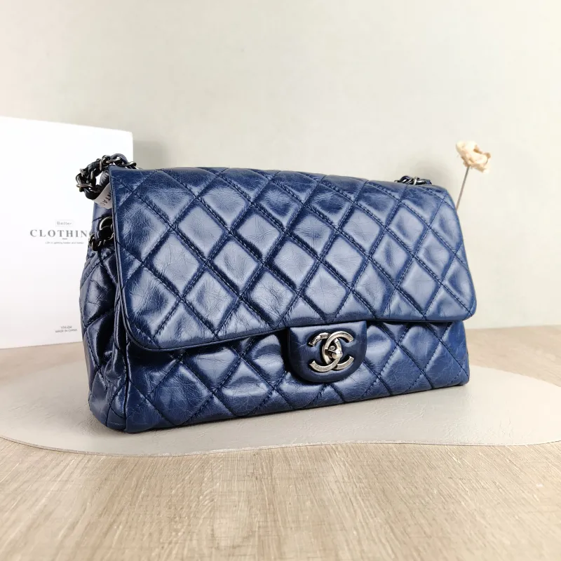 Chanel Crossbody Bag cf Collection Crossbody Bag Navy Calfskin Large 30 × 11 × 20 cm 20 — cover view 3 of 5
