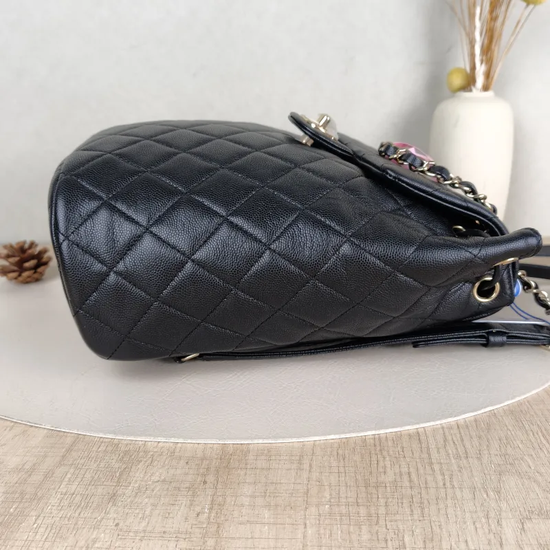 Chanel Backpack Backpack Black Grained Calfskin Large20 × 12 × 25 cm — detail view 10 of 13