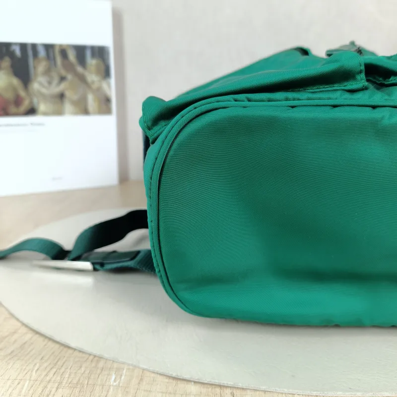 PRADA Backpack Nylon Backpack Green Nylon One Size 21 × 13 × 26 cm — detail view 10 of 11