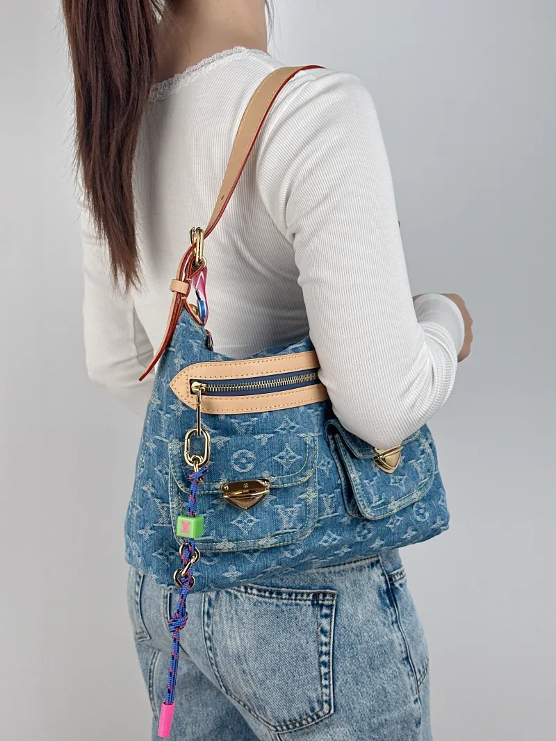 Louis Vuitton Shoulder Bag Baggy hobo Shoulder Bag Blue One Size 30 × 13 × 22 cm — on-model view 1 of 2