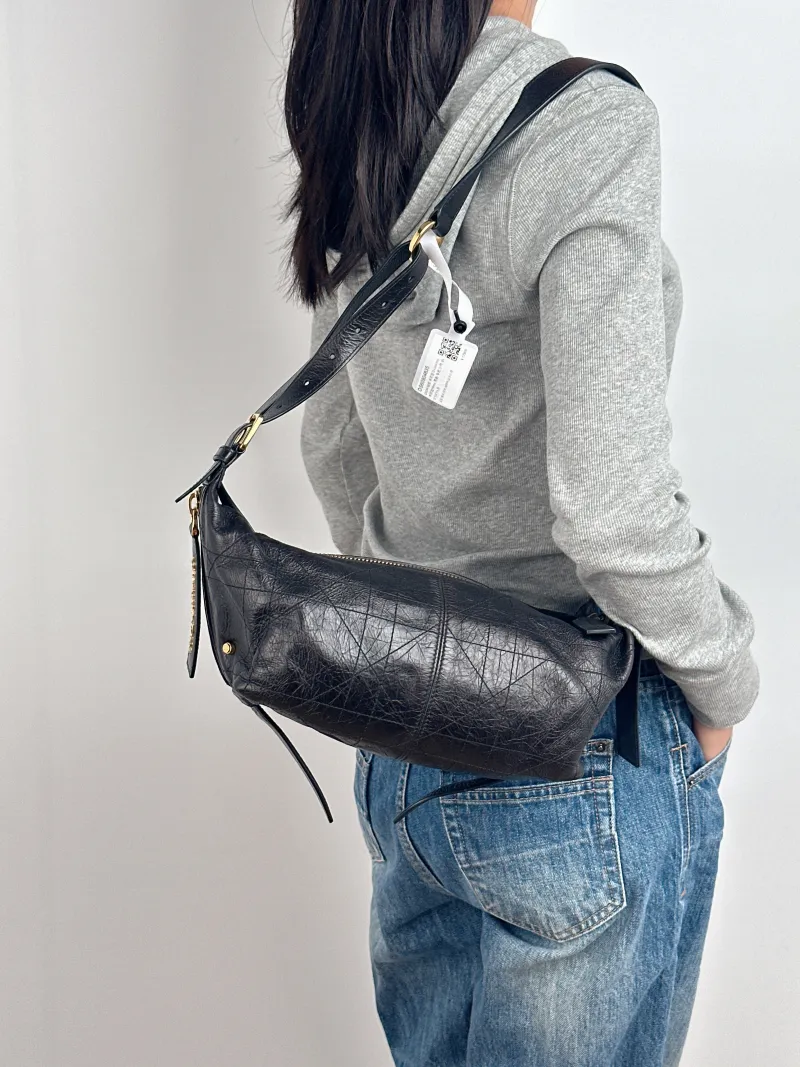 DIOR Shoulder Bag D-Journey Shoulder Bag Hobo Black Calfskin Small 25.5 × 14 × 14.5 cm — on-model view 2 of 2
