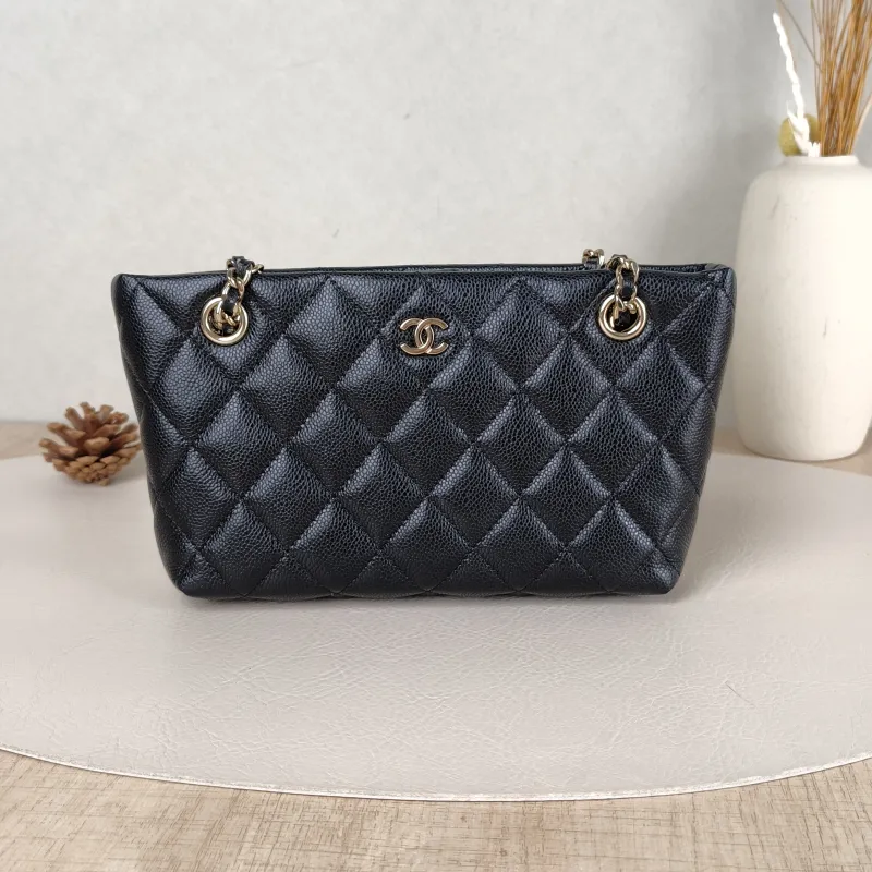 Chanel Shoulder Bag mini tote Black Grained Calfskin One Size20 × 4 × 11 cm