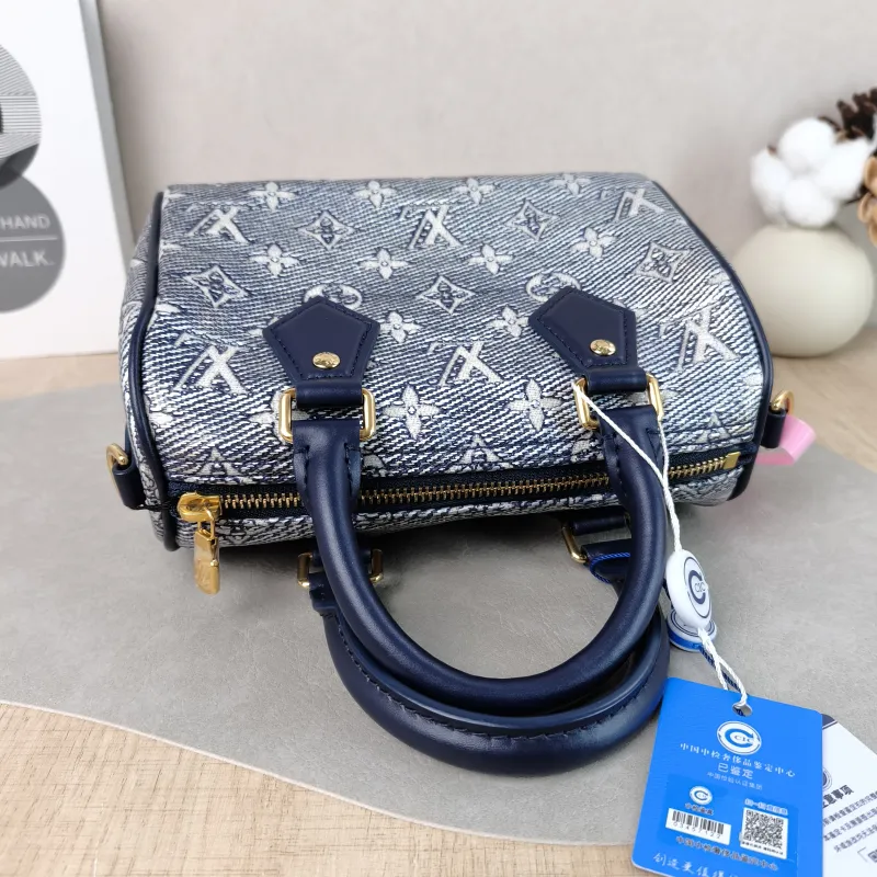 Louis Vuitton Crossbody Bag Speedy20 Blue Canvas One Size 20.5 × 12 × 13.5 cm — detail view 9 of 10