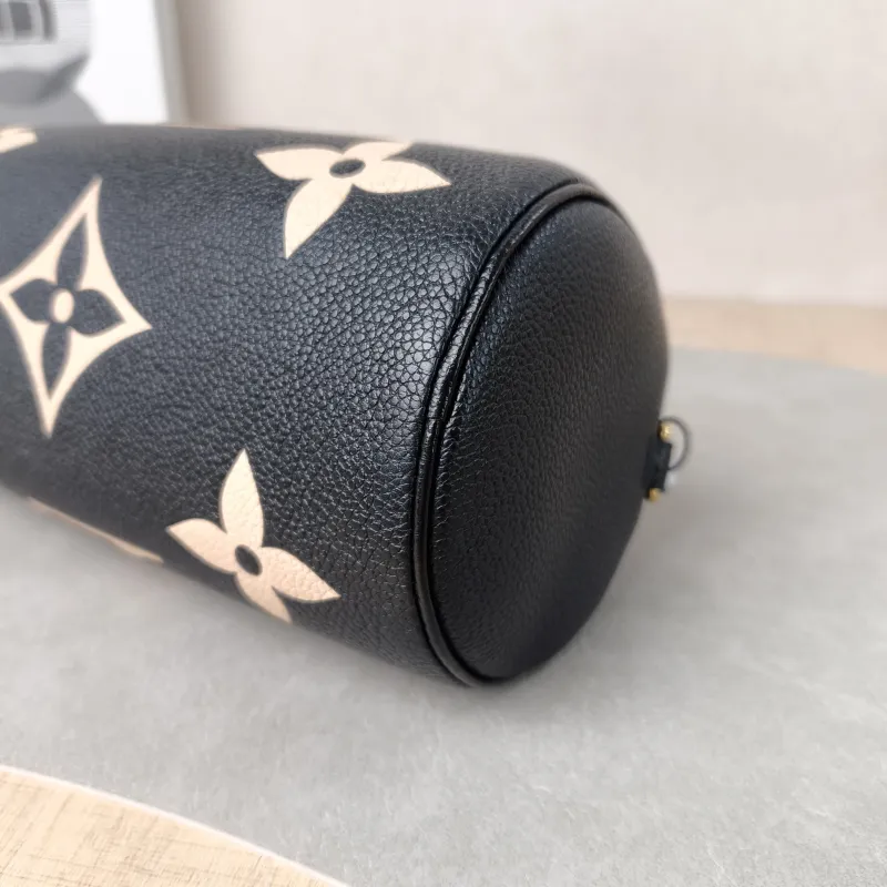 Louis Vuitton Crossbody Bag Papillon Black · White Monogram Empreinte Embossed Calfskin BB 20 × 10 × 10 cm — detail view 4 of 11